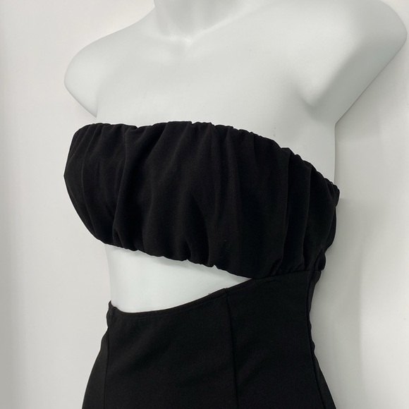 Princess Polly Grayson Black Strapless Asymmetric Cutout‎ Mini Dress Size 4 - Picture 7 of 14